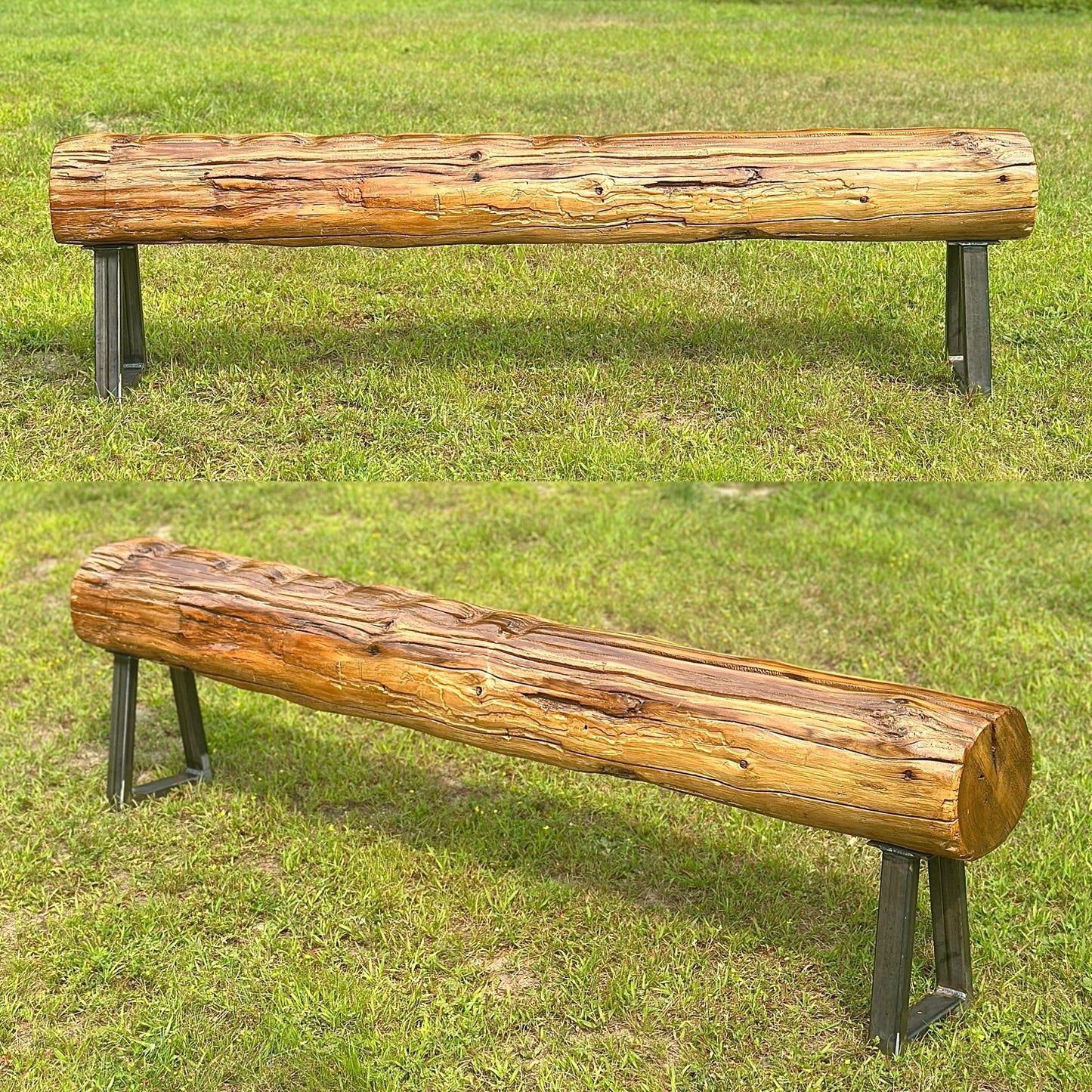 6’ L Rustic Reclaimed Cedar Wood Beam Bench