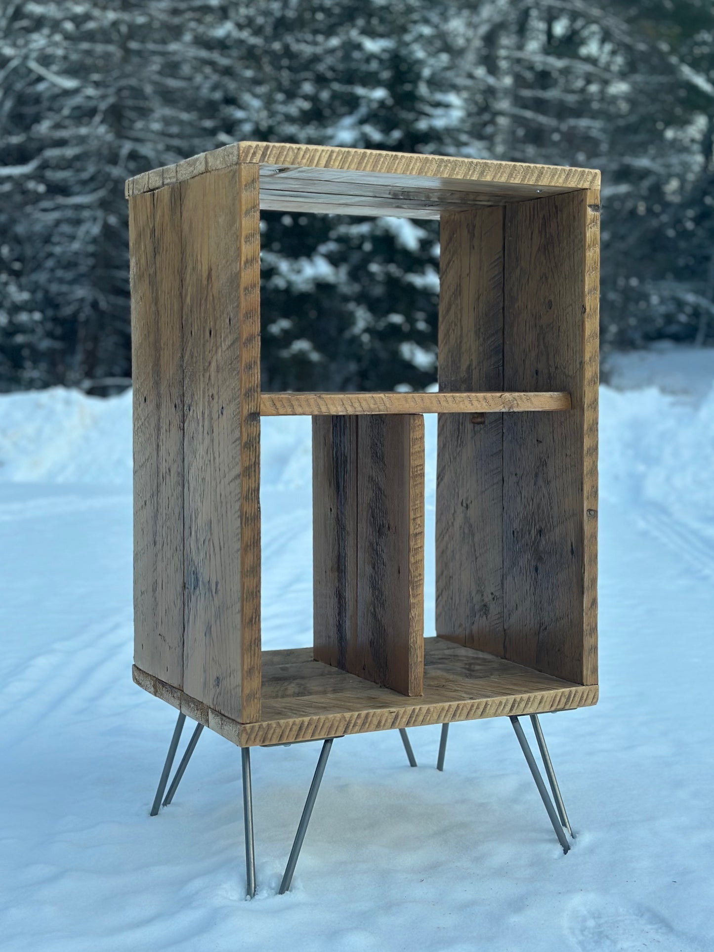 Rustic Reclaimed Wood Vinyl / Media Table