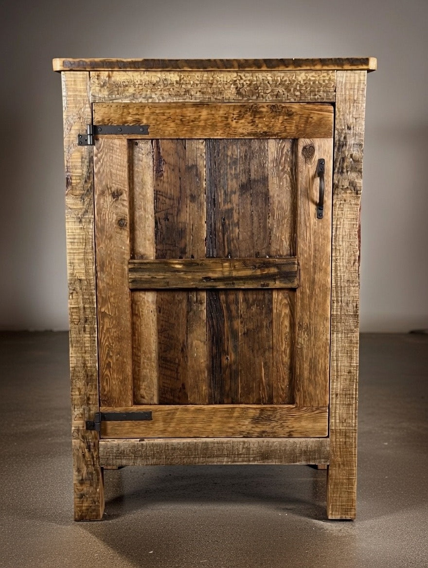 27” L Rustic Wood Bar Height Cabinet