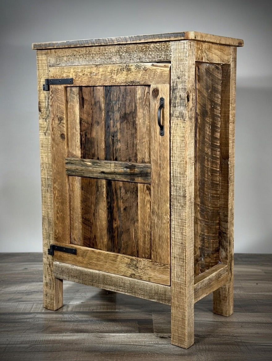 27” L Rustic Wood Bar Height Cabinet