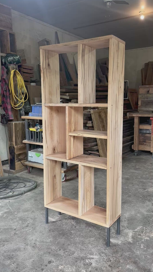 5 1/2' Rustic Maple Bookcase on Pin Legs